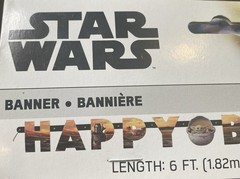 The Mandalorian Yoda Star Wars Happy Birthday Party Banner-Ready To Hang-NEW-6’