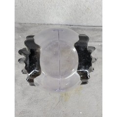 Halloween Witch Cauldron Candy Bowl Holder Plastic Black Skeleton Hands Table