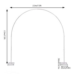 White/Gold Metal Arch Wedding Stage Decor Flower Balloon Stand 11.02lbs Capacity