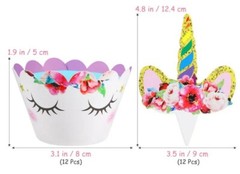 Unicon Party Decorations Over 60 Pcs! -All Cake Items New In Bag- Pink Rainbow