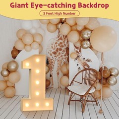 Large Light Up 21 Birthday Decorations – Big Sign for Men & Women, Party Backdro