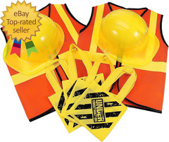 108 Pcs Kids Construction Vest Bulk Kids Worker Costumes Party Supplies Includin