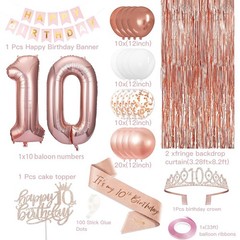 18th Birthday Decorations for Girls, Happy 18th Birthday Banner, Balloon, Cake