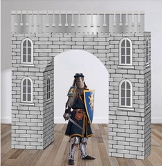 9 Pcs Medieval Party Decorations Knight Cardboard Castle Playhouse Large Medi…