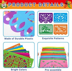 18 FT Cinco De Mayo Party Decorations, 1 Pack Fiesta Banner with 9 Colorful
