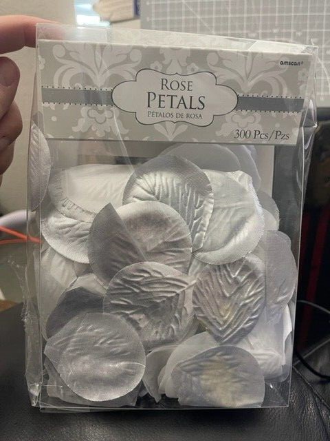 Amscan Confetti Rose Petal Silver/White Party Supply 300pc New!!!