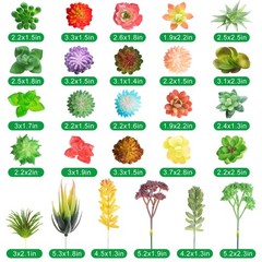 WILLBOND 50 Pcs Bulk Mini Artificial Succulents Plants Assorted Normal Style