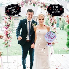 52PCS Wedding Photo Booth Props with Stick Bridal Shower Photo Booth Props Funny