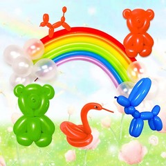 260 long balloons 100 Pack Twisting Animal Balloons Assorted Color Thickening…
