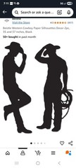 Cowboy Paper Silhouettes Decor-2pc, 35 and 37 inches, Black Wonder Junction VBS