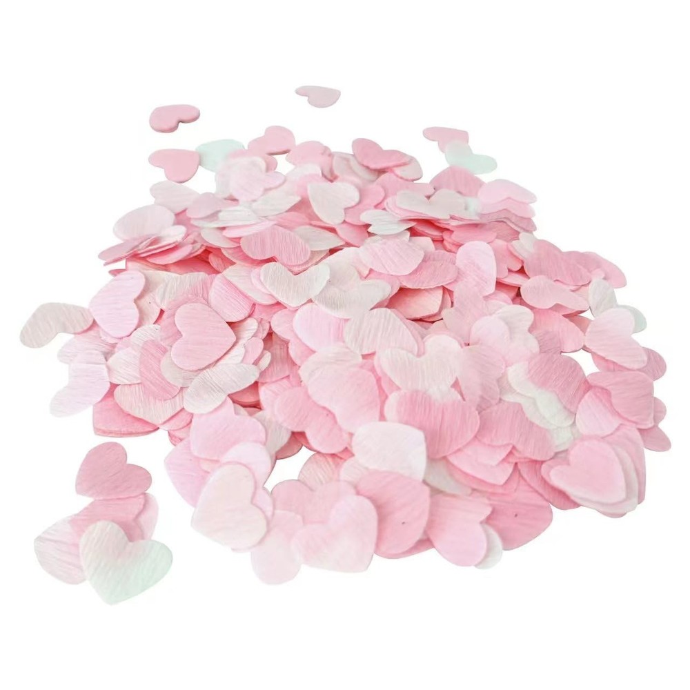 1000 Count 1 inch Pink White Heart Confetti for Wedding Party Table Decor