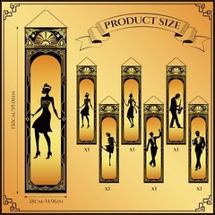 Pcs Roaring Party Decorations Black Gold 19Hanging Banner for Retro 6 20s
