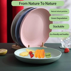 GZTFPQ Wheat Straw Plates, Unbreakable Dinner small size, multicoloured