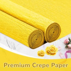 2 Rolls Yellow Crepe Paper Streamers 10 x 98Inch Sheets DIY Flower Crafts Decor