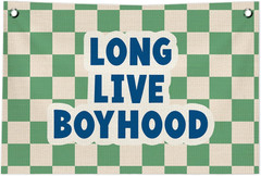 Toddler Boy Room Decor,Long Live Boyhood Banner,Nursery Playroom Wall Decor for