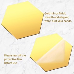 12 PCS Acrylic 8 Inch Hexagon Mirror Table Centerpiece Candle Plate Tray Decor