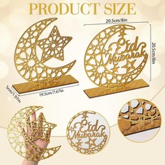 Handmade Gold Hollow Moon Star Ornaments – Perfect for Eid Celebrations