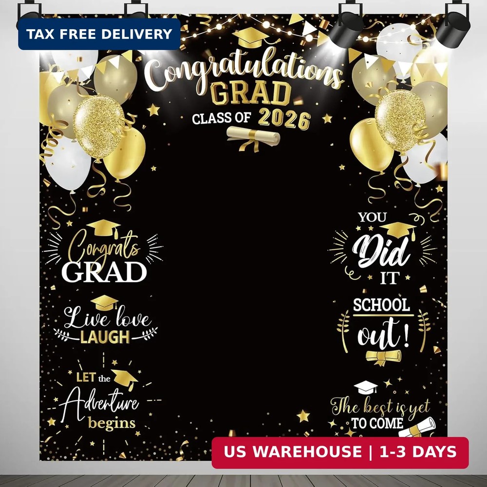 Large Size 2026 Graduation Congrats Grad Photography Backdrop Photo Prop