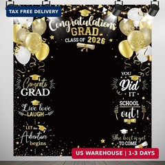 Large Size 2026 Graduation Congrats Grad Photography Backdrop Photo Prop
