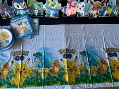 Pokemon Birthday Party Decorations Pikachu Charmander New Banner Plates