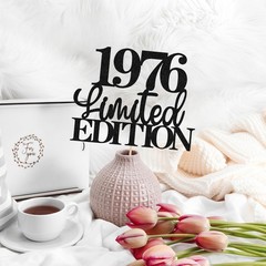 Limited EDITION 1976 Cake Topper – Black Glitter Happy 50th Birthday Party Ca…