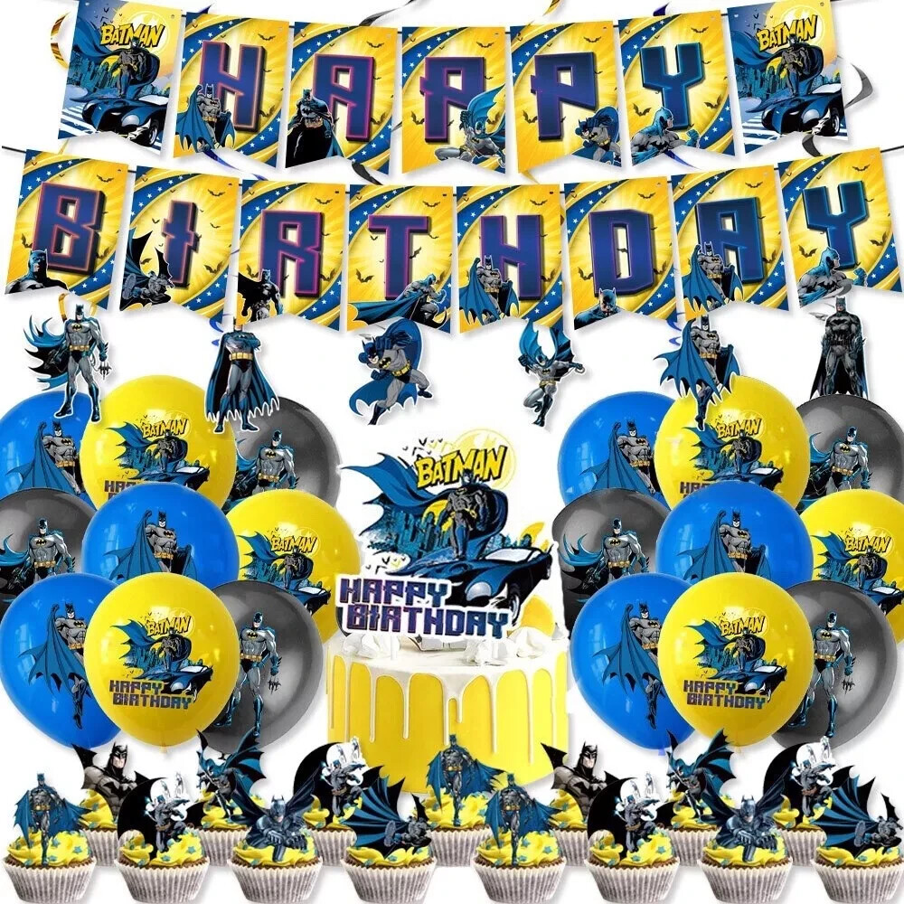Superhero Batman Birthday Party Supplies Set for Adults,Kids Party Decorations
