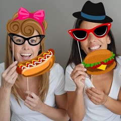 50s Photo Booth Props Grease Retro Diner Theme Birthday Decor 41 PCS