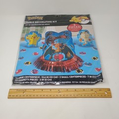 POKEMON Table Decorating Kit 3pc + Confetti NEW Pikachu Meowth Charizard 2014