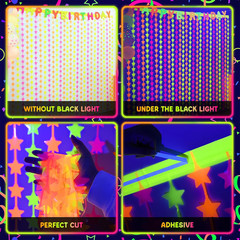 Mega-L Glow in the Dark Party Supplies, 2 Pack Neon Party Decorations 3.3 X 6.6