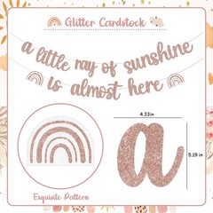 Boho Rainbow Baby Shower Decorations Banner, a Little Ray of Sunshine Is Most…