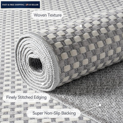 YDKGL 2×6 ft Kitchen Runner Rug Mat Non Slip Boho 2′ X 6′, A- Light Grey