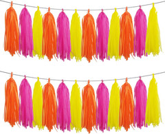 Navy Blue and Light Blue Tissue Paper Tassel(3 Colors),Paper Tassel Garland Bann