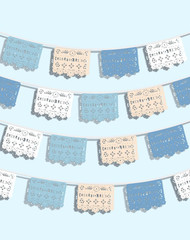 Cielito Lindo Party Decorations – 2 PCS Blue Cielito Lindo Papel Picado Banners,