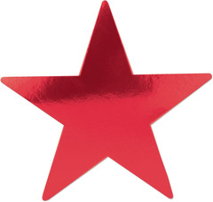24-Pack Foil Red Star Cutouts, Patriotic Party Decorations for Occasions, Celebr