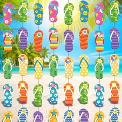 Cindeer 8 Pieces Flip Flop Decorations Summer Party Hanging Banner Flip Flop …