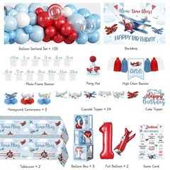 Cocomigo 145pcs Time Flies 1st Decorations, All-in-Airplane 1st Set for -year…