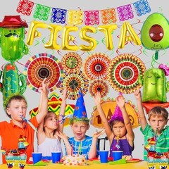 Mexican Party Decorations Fiesta Ballons – 23 Pcs Balloons Multicoloured Papar