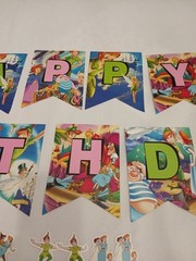 PETER PAN Happy Birthday Party Supplies Banner Cake Topper Cupcake Toppers
