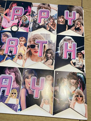 Taylor Swift Happy Birthday Party Supplies with Backdrop Banner Cupcake Topper