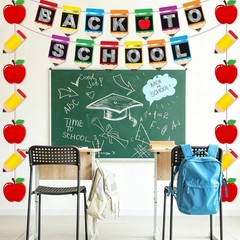 Complete Back to School Decoration Kit: Banners, Hanging Swirls & Centerpieces