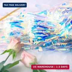 Iridescent Party Streamers Backdrop – GREATRIL Neon Transparent Holographic Tins