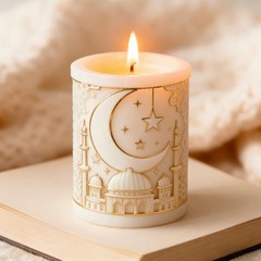Eid Ramadan Star Moon Candle Molds For Candle Making Cylinder Umrah Mubarak Cand