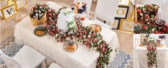 Flower Garland 8 Pcs x 8.2 ft Artificial Rose Vine Flowers with Green Leaves