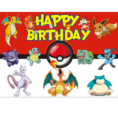 Pokemon Pokeball Theme Birthday Party Backdrop Decor 5x3ft Banner Decoration
