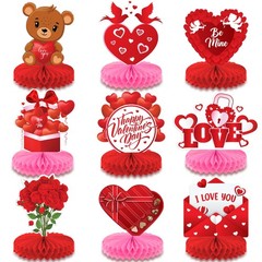 KatchOn, Valentines Day Centerpiece for Table – Pack of 9 | Red, Red and Pink