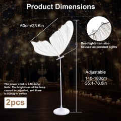 2PCS LED Light Wedding Butterfly Floor Lamp Christmas Deco Ceiling Lamp Prop
