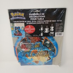 POKEMON Table Decorating Kit 3pc + Confetti NEW Pikachu Meowth Charizard 2014