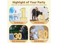 3FT Marquee Numbers 3 for 3rd/30th Birthday Decorations, Large Light Up Number