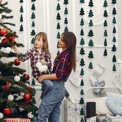 Dark Green Pine Tree Garland Camping Decorations Woodland Theme Baby Shower H…