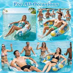 2 Pack Inflatable Pool Floats Adult, Heavy Duty Pool Lounge Chair, Pool Float…